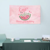 Eén op een Melon watermeloen waterverf op de eerst Spandoek (Beurs)