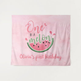 Eén op een Melon watermeloen waterverf op de eerst Wandkleed