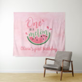 Eén op een Melon watermeloen waterverf op de eerst Wandkleed (In Situ (horizontaal))