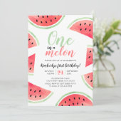 Eén op een Melon Watermeloen Zomer Eerste Dag Kaart (Staand voorkant)
