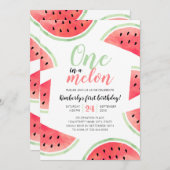 Eén op een Melon Watermeloen Zomer Eerste Dag Kaart (Voorkant / Achterkant)