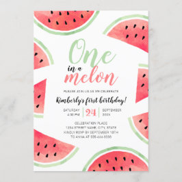Eén op een Melon Watermeloen Zomer Eerste Dag Kaart