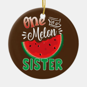 Een op een Melonzuster Watermelon Birthday Party Keramisch Ornament