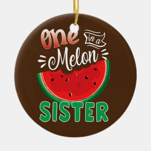 Een op een Melonzuster Watermelon Birthday Party Keramisch Ornament (Voorkant)