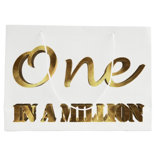 Eén op een miljoen Elegant Gold Brown Typografie Groot Cadeauzakje (Achterkant)