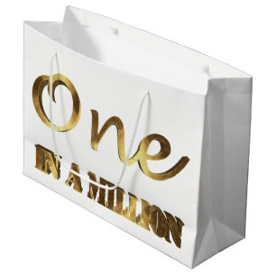 Eén op een miljoen Elegant Gold Brown Typografie Groot Cadeauzakje