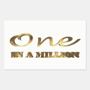 Eén op een miljoen Elegant Gold Brown Typografie Rechthoekige Sticker