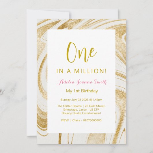Eén op een miljoen, gouden uitnodiging voor de 1e  (Voorkant)