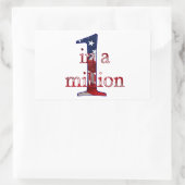 Eén op één miljoen rechthoekige sticker (Tas)