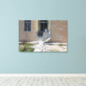 Een op een raket geprojecteerde renade canvas afdruk (Insitu (Houten vloer))