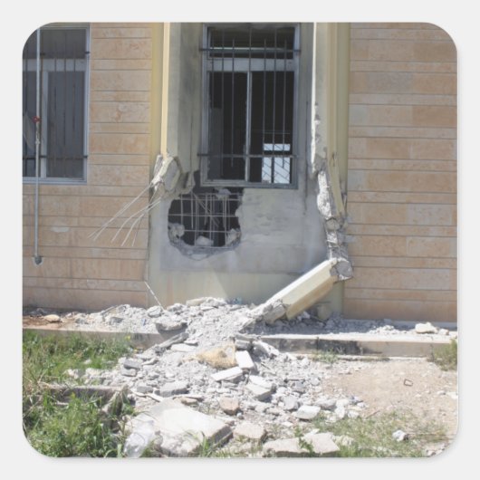 Een op een raket geprojecteerde renade vierkante sticker (Voorkant)