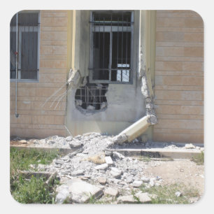 Een op een raket geprojecteerde renade vierkante sticker