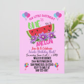 Eén op een uitnodiging voor de geboorte van Melon (Staand voorkant)