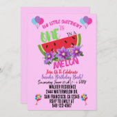 Eén op een uitnodiging voor de geboorte van Melon (Voorkant / Achterkant)