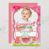 Eén op een uitnodiging voor een Melon Birthday (Voorkant / Achterkant)
