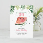 Eén op een uitnodiging voor een Melon Summer Birth (Staand voorkant)