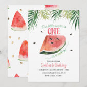 Eén op een uitnodiging voor een Melon Summer Birth (Voorkant / Achterkant)