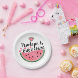 Een op maat gemaakte meloen-dag papieren bordje