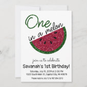 Een op Melon First Birthday party watermeloen Kaart (Voorkant)