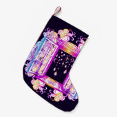 Een open venster met slangen tegen een achtergron kleine kerstsok (Voorkant (Hangend))