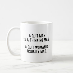 Een opgegeven vrouw is meestal boos koffiemok