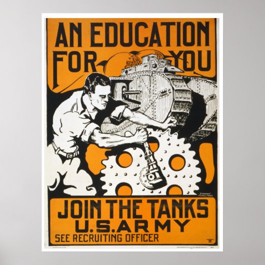 Een opleiding voor u ~ Doe mee met de tanks Poster (Voorkant)