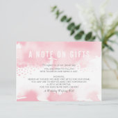EEN OPMERKING OP GIFTS stijlvolle waterverf blush  Kaart (Staand voorkant)
