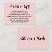 Een opmerking over geschenken Casual handschrift b Informatiekaartje (Voorkant / Achterkant)