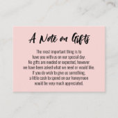 Een opmerking over geschenken Casual handschrift b Informatiekaartje (Voorkant)