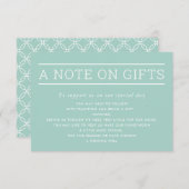 Een opmerking over geschenken eenvoudige moderne t kaart (Voorkant / Achterkant)