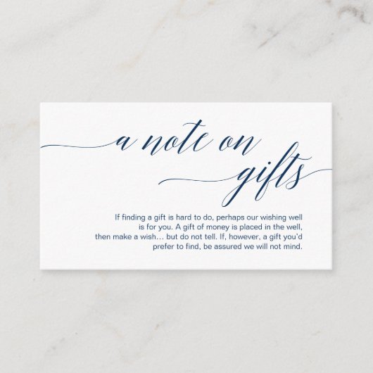 Een opmerking over geschenken, Modern Classy Scrip Informatiekaartje (Voorkant)