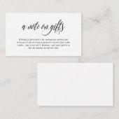 Een opmerking over geschenken, Modern Elegant Wedd Informatiekaartje (Voorkant / Achterkant)
