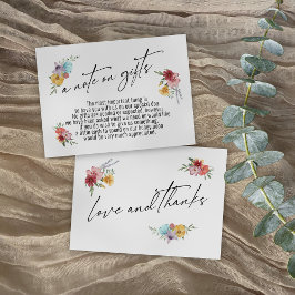 Een opmerking over geschilde wilde bloemen informatiekaartje