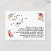 Een opmerking over geschilde wilde bloemen informatiekaartje (Voorkant)