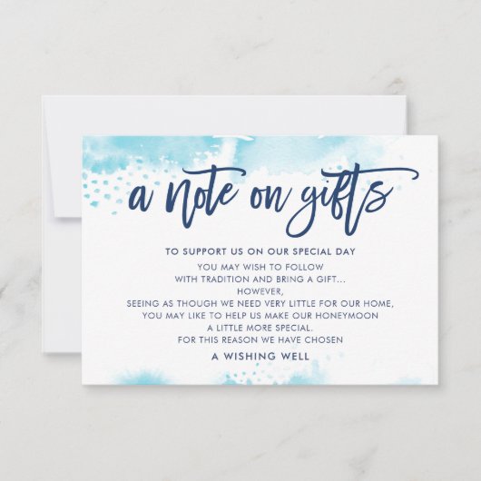 EEN OPMERKING OVER GIFTS stijlvolle aqua blue wate Kaart (Voorkant)