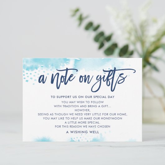 EEN OPMERKING OVER GIFTS stijlvolle aqua blue wate Kaart (Staand voorkant)