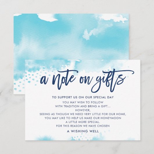 EEN OPMERKING OVER GIFTS stijlvolle aqua blue wate Kaart (Voorkant / Achterkant)