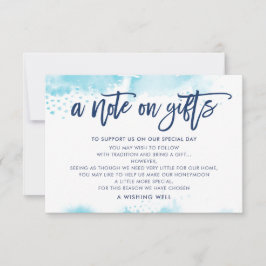 EEN OPMERKING OVER GIFTS stijlvolle aqua blue wate Kaart