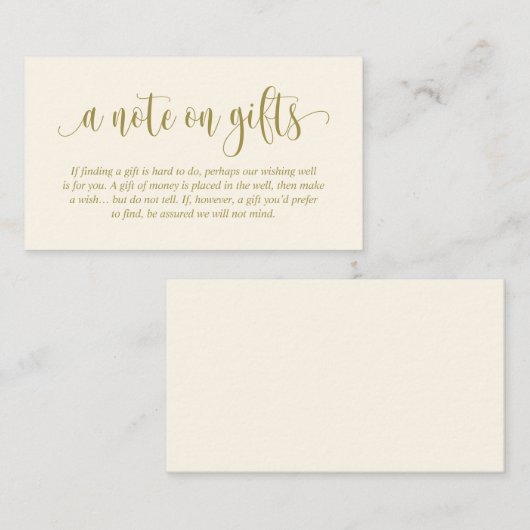 Een opmerking over Huwelijkscadeaus, modern elegan Informatiekaartje (Voorkant / Achterkant)