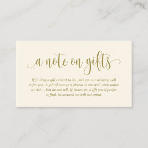 Een opmerking over Huwelijkscadeaus, modern elegan Informatiekaartje