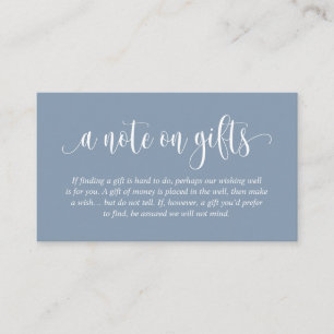 Een opmerking over Huwelijkscadeaus, modern elegan Informatiekaartje
