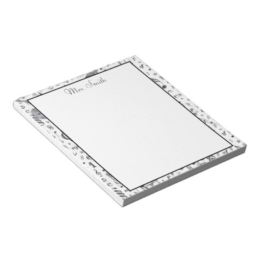 Een opmerking uit de  muzieknotitie zwart-wit notitieblok (Schuin)