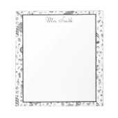 Een opmerking uit de  muzieknotitie zwart-wit notitieblok (Voorkant)