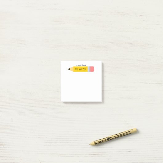 Een opmerking uit het Teacher Pencil Theme Post-it® Notes (Op bureau)
