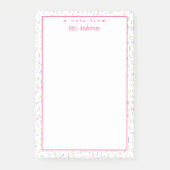 Een opmerking van - Aangepaste leraarsnaam - Cute  Post-it® Notes (Voorkant)