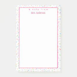 Een opmerking van - Aangepaste leraarsnaam - Cute  Post-it® Notes