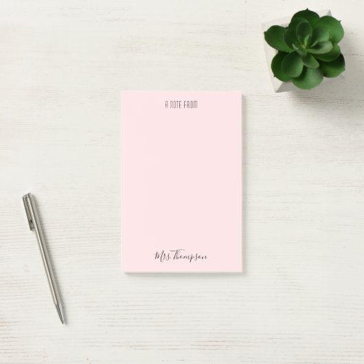 Een opmerking van de leerkracht blush roze naam post-it® notes (Kantoor)