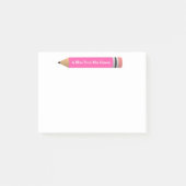 Een opmerking van de leerling-roze potlood post-it® notes (Voorkant)