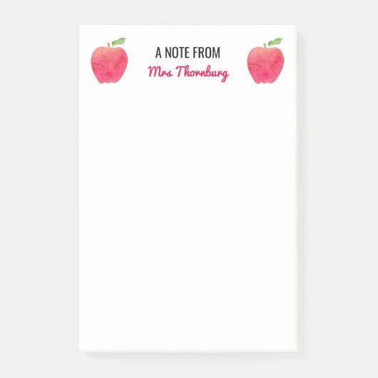 Een opmerking van de leraar, gepersonaliseerde rod post-it® notes (Voorkant)