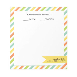 Een opmerking van de moeder van...Bright Stripes Notitieblok